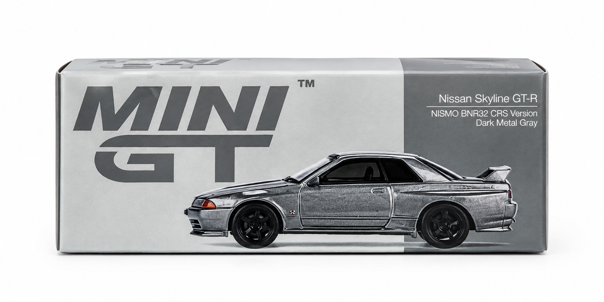 MGT01024 = MINI GT Nissan Skyline GT-R NISMO BNR32 CRS Version Dark Metal Gray 1:64 Diecast Model Car