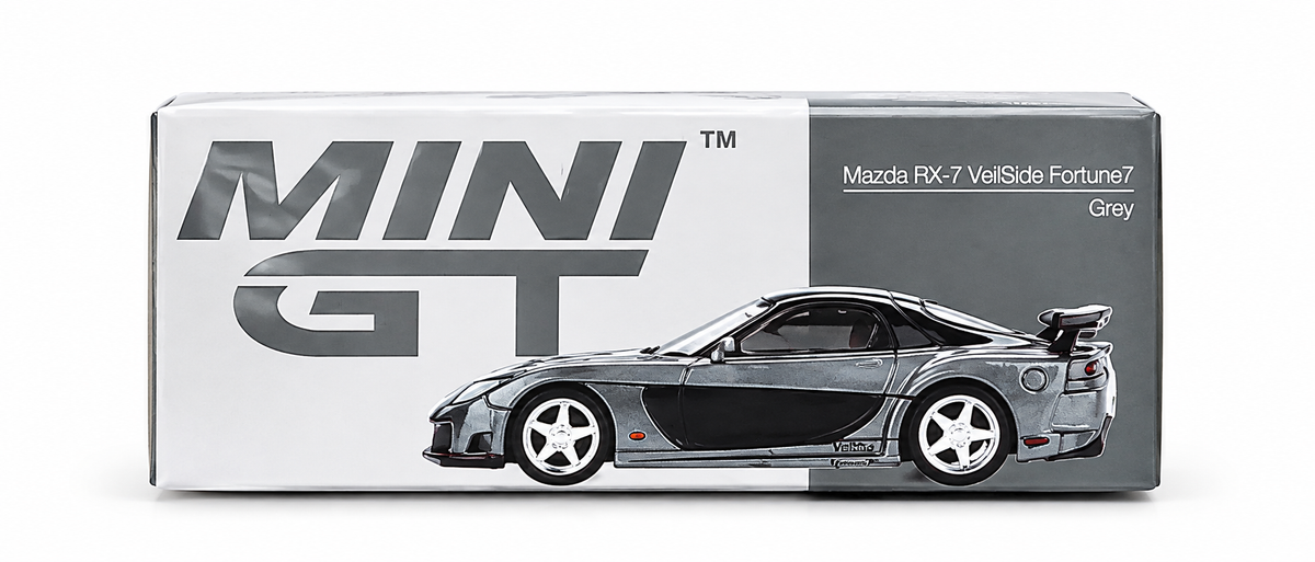 DNM-MGT-1057-RX7-GRY = MINI GT Mazda RX-7 VeilSide Fortune7 Grey 1:64 Diecast Model Car #1057