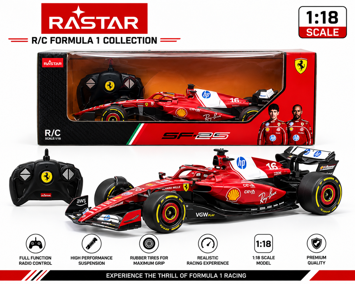 RASTAR 1:18 Scale R/C Formula 1 SF-25 Racing Car