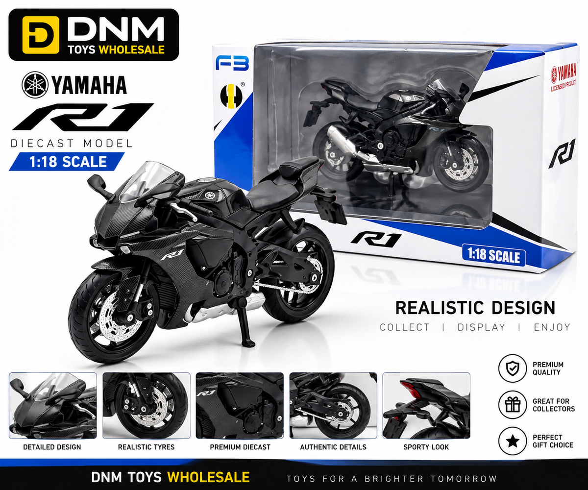 1:18 Scale Black Sport Motorcycle Diecast Model | DNM Toys Wholesale