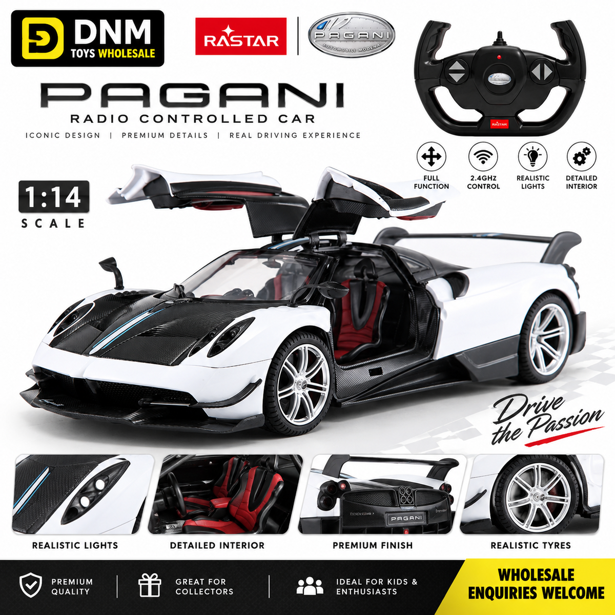 RASTAR 1:14 Pagani Huayra BC RC Car | DNM Toys Wholesale