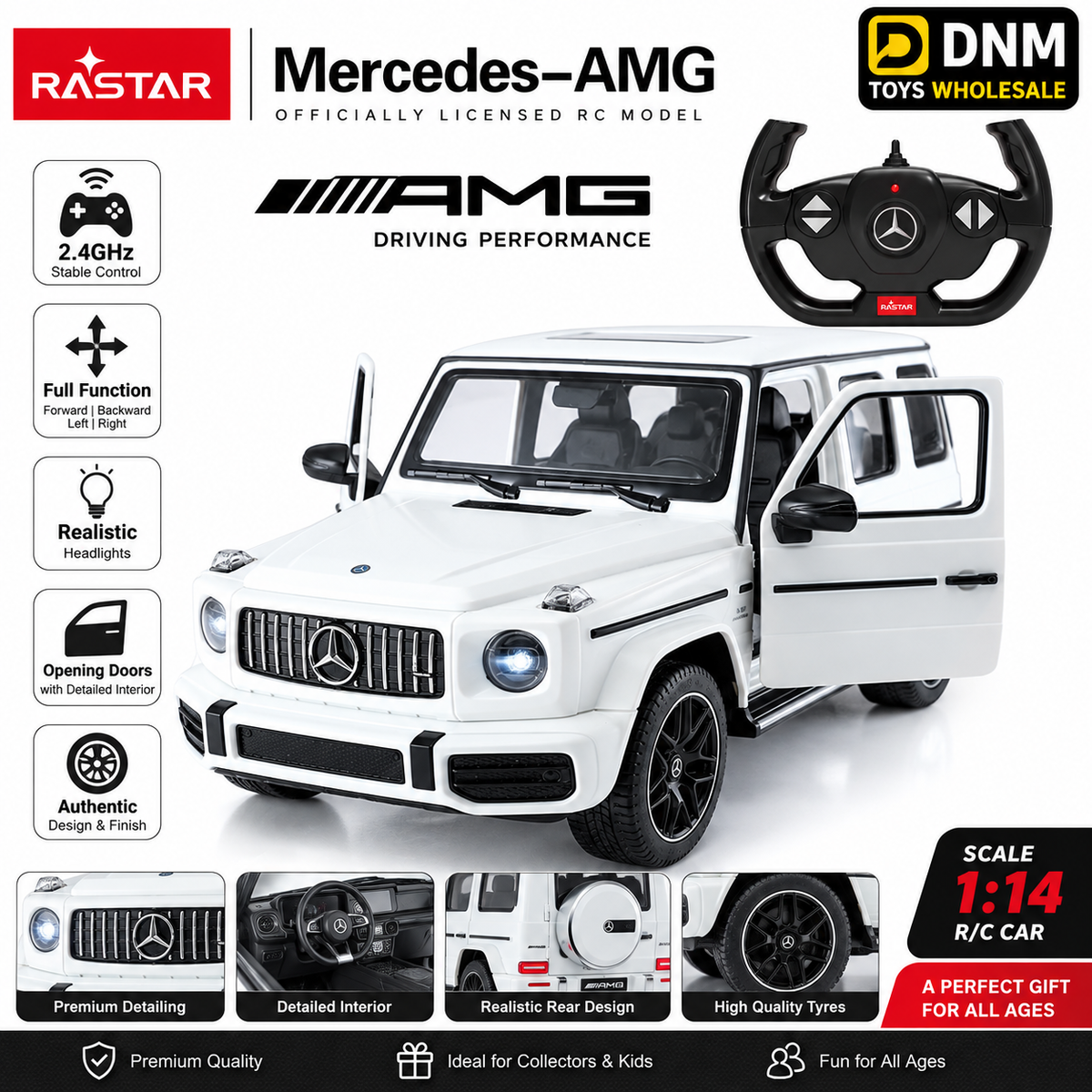 Rastar Mercedes-AMG G-Class Style Remote Control Car – White