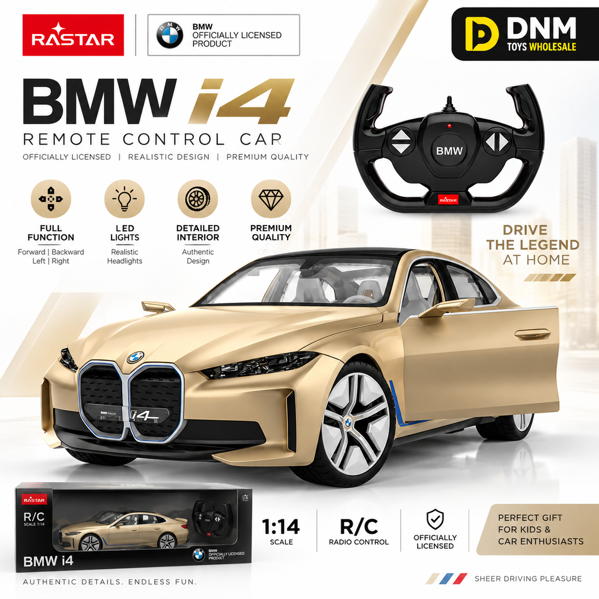 RASTAR BMW i4 Concept 1:14 RC Car | DNM Toys Wholesale