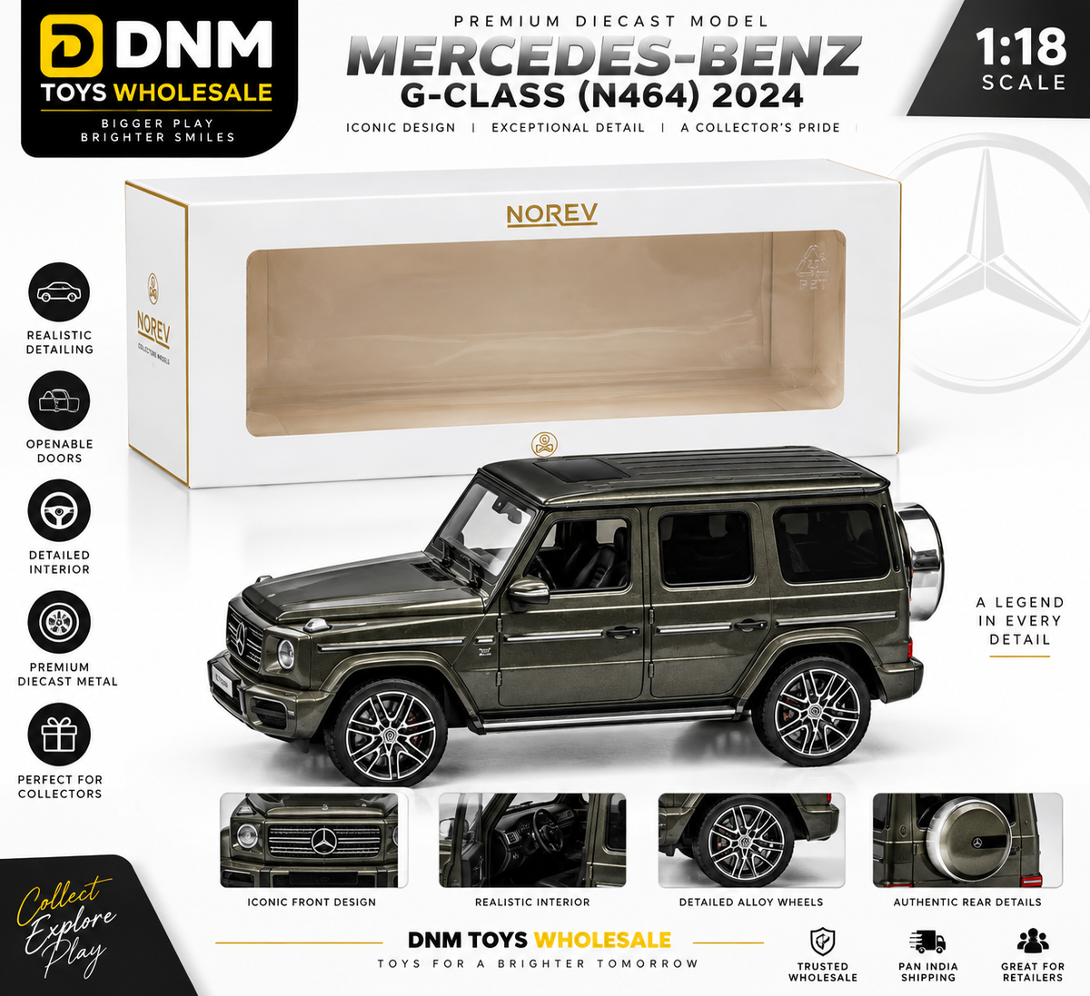 1:18 Scale G-Class N464 2024 Luxury SUV Model Car – Collectible Display Model