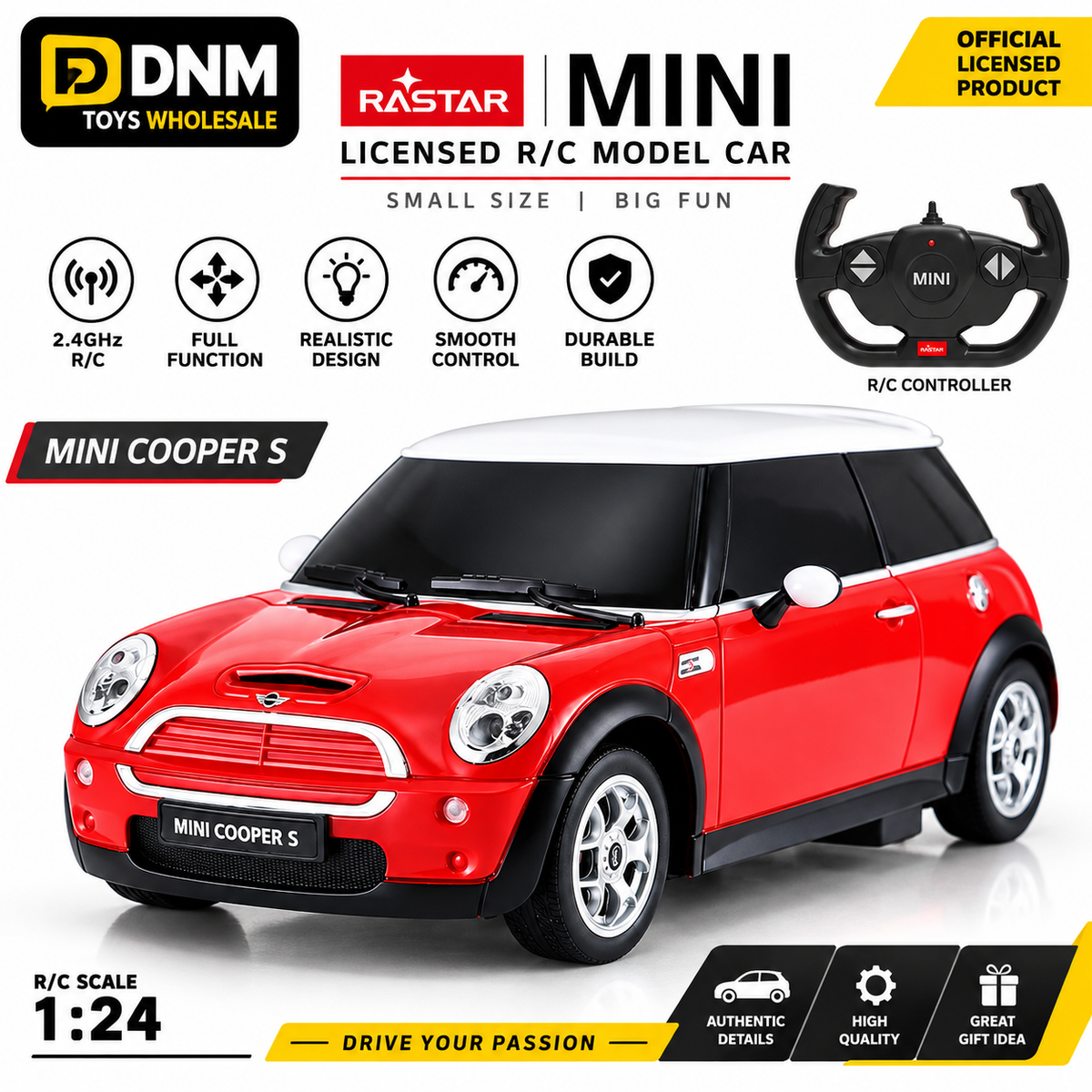 RASTAR 1:14 MINI Cooper S Remote Control RC Car – Red