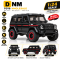 CZ117E-BLK-124 - 1:24 Black Off-Road RC Alloy Car with Red Stripe | CZ117E