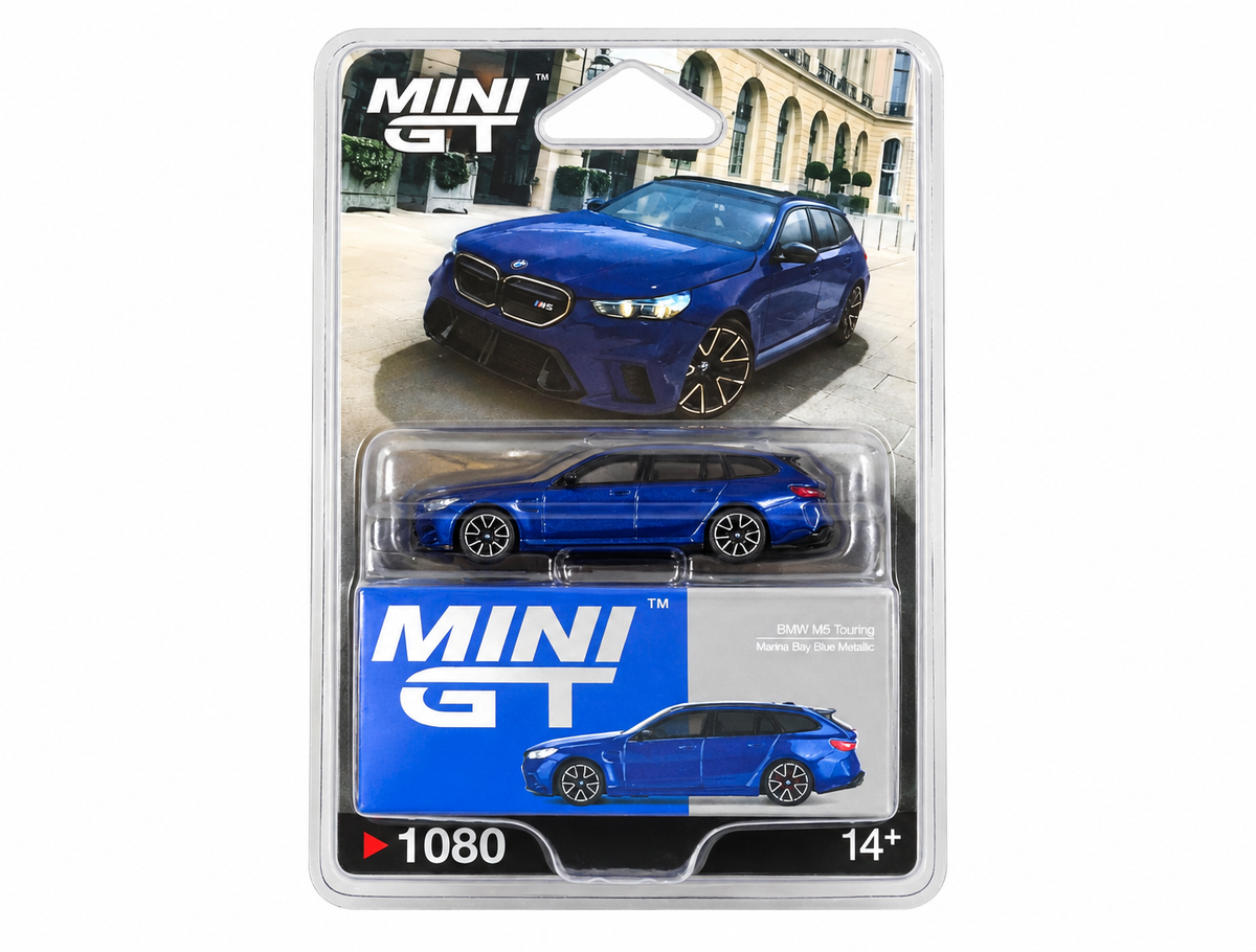 MGT01080 = MINI GT BMW M5 Touring (G99) Marina Bay Blue Metallic 1:64 Diecast Model Car
