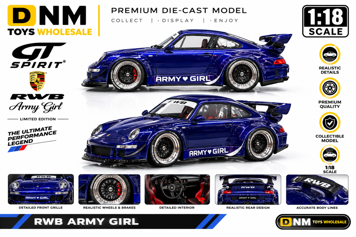 GT-RWB-ARMYGIRL-118 - GT Spirit RWB Army Girl 1:18 Scale Limited Edition Die-Cast Model Car