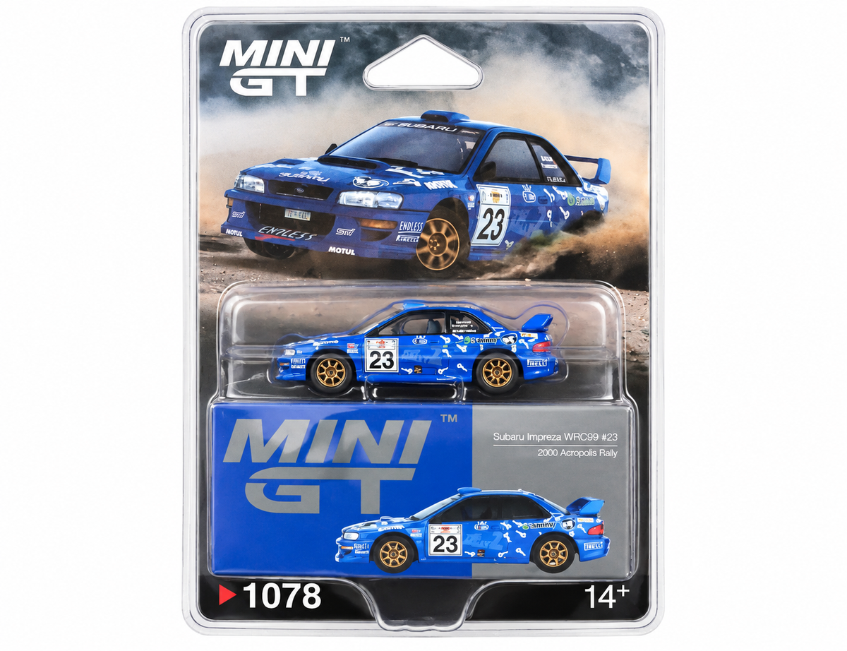 MGT01078-BL = MINI GT #1078 Subaru Impreza WRC99 1:64 Diecast