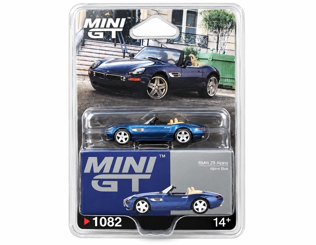 MGT01082-BL = MINI GT BMW Z8 Alpina Alpine Blue #1082 1:64 Diecast