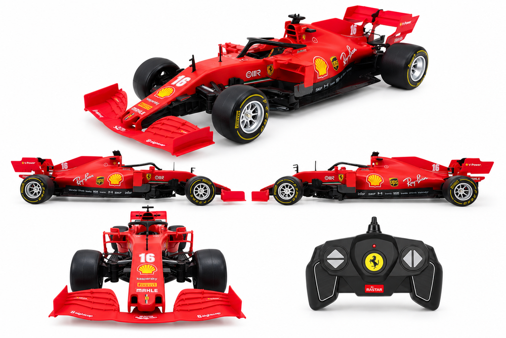 Rastar Ferrari SF1000 1:18 Scale RC Assembly Model Kit | DIY Plastic Formula 1 Racing Car with 2.4GHz Remote Control | Red F1 Model Car for Collection & Display