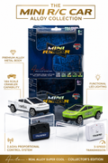 Trasped 1:64 Scale Die-Cast Alloy Cybertruck Style RC Car — 3-Speed Proportional Micro Crawler with LED Lights