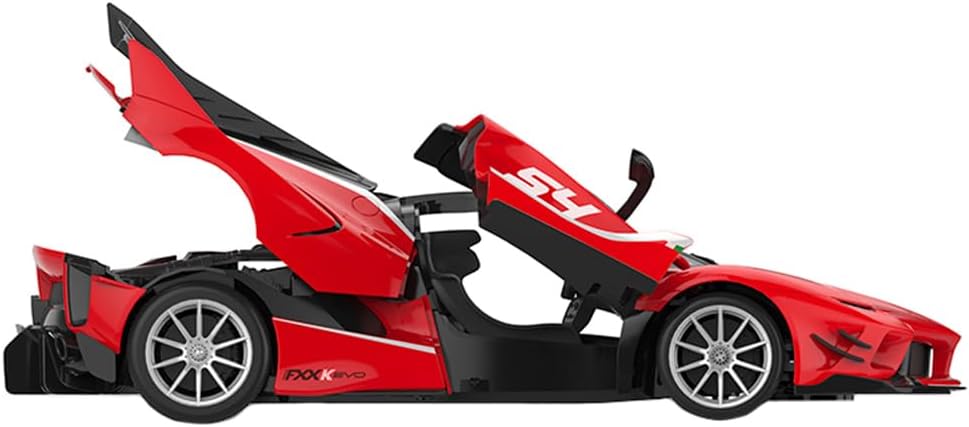 Rastar Ferrari FXK Evo 1:18 Scale RC Assembly Model Kit | DIY Plastic Sports Car with 2.4GHz Remote Control | Opening Doors & Rear Cooling Feature | Model Car for Collection & Display