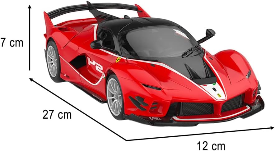 Rastar Ferrari FXK Evo 1:18 Scale RC Assembly Model Kit | DIY Plastic Sports Car with 2.4GHz Remote Control | Opening Doors & Rear Cooling Feature | Model Car for Collection & Display
