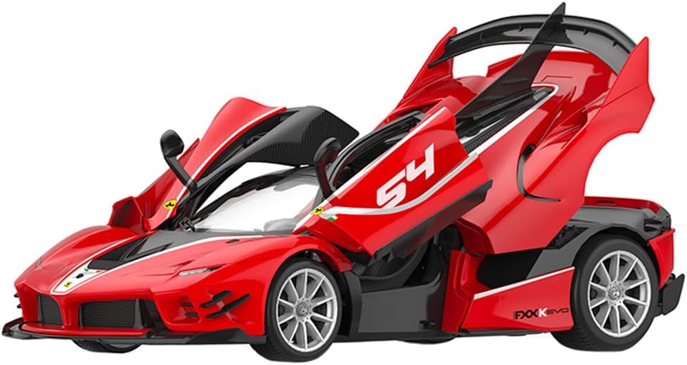 Rastar Ferrari FXK Evo 1:18 Scale RC Assembly Model Kit | DIY Plastic Sports Car with 2.4GHz Remote Control | Opening Doors & Rear Cooling Feature | Model Car for Collection & Display