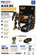 Black Bee Warrior BB-02 Transforming Robot Car | 2-in-1 Collectible Model