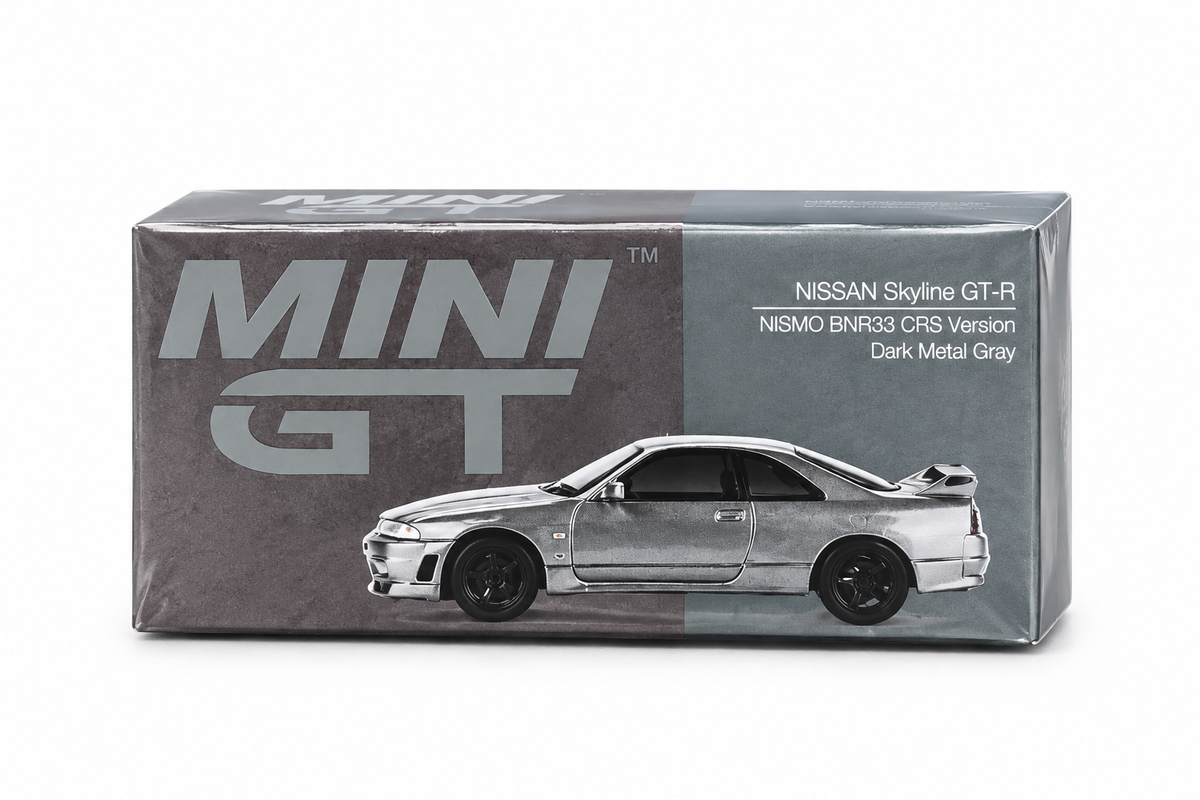 DNM-MGT-1128 = MINI GT Nissan Skyline GT-R BCNR33 NISMO CRS 1:64 Dark Gray Diecast