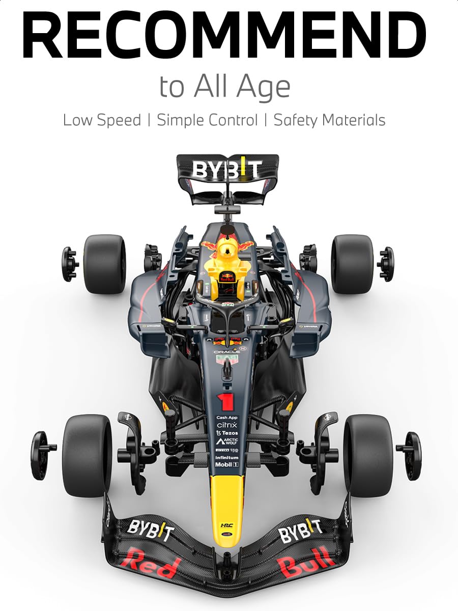 Rastar Oracle Red Bull Racing RB19 1:18 Scale RC Assembly Model Kit | DIY Plastic Formula 1 Racing Car with 2.4GHz Remote Control | F1 Model Car for Collection & Display