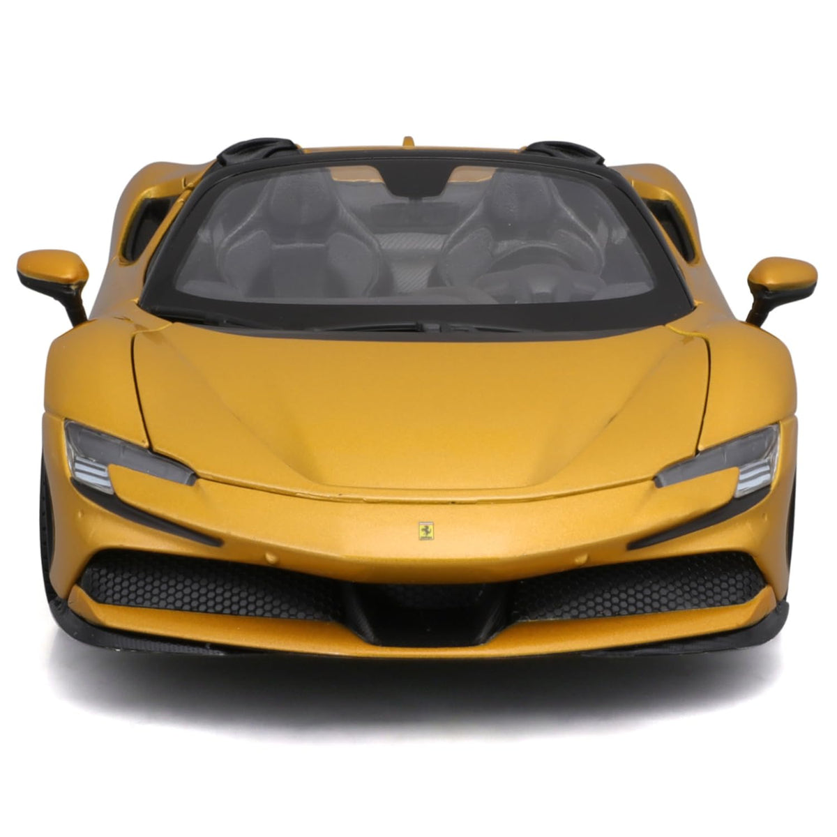 Bburago Ferrari SF90 Spider 1:18 Scale Yellow Diecast Model Car – Race & Play Collectible