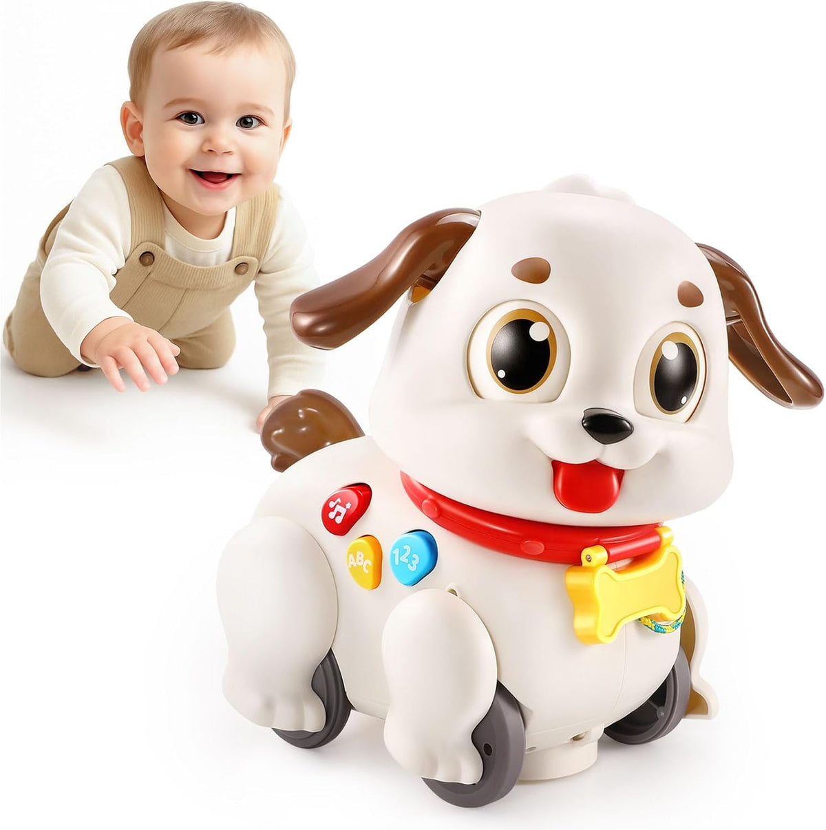 Hola Pull Along Learning Puppy 6–36 Months – Baby Toy with Lights, Music, Numbers & Shapes