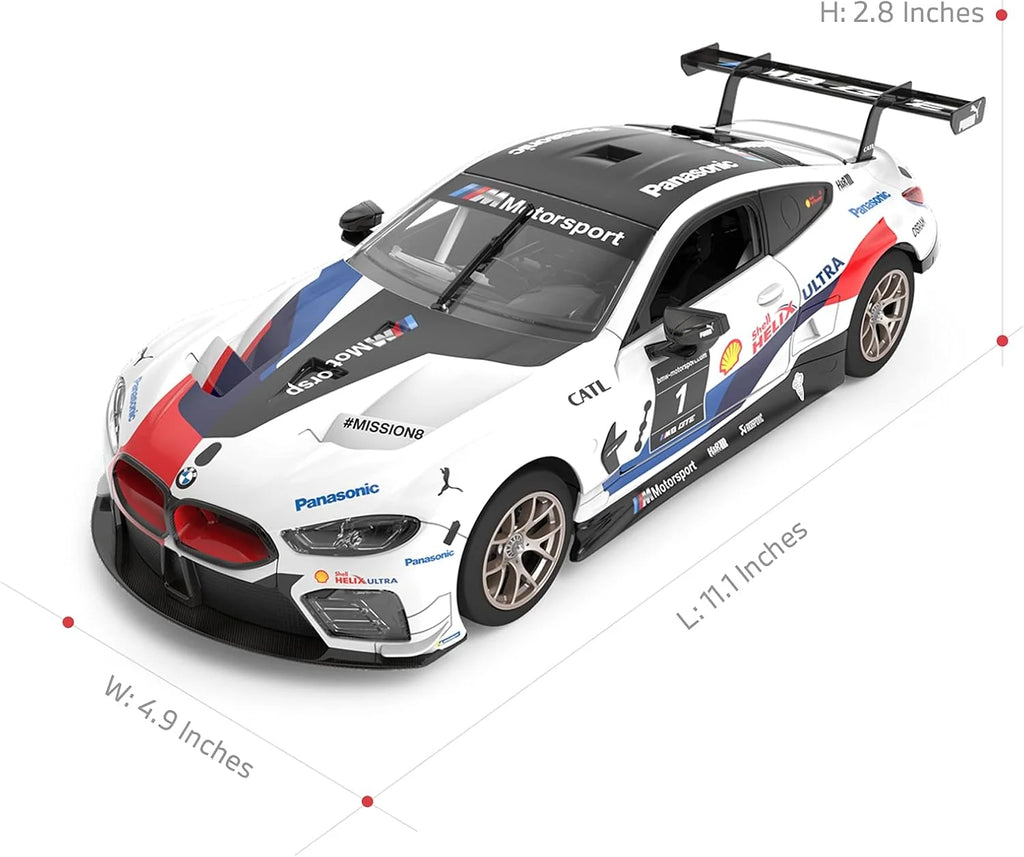 Rastar BMW M8 GTE 1:18 Scale RC Assembly Model Kit | DIY Plastic Racing Car with Remote Control | BMW Motorsport Model Car for Collection & Display