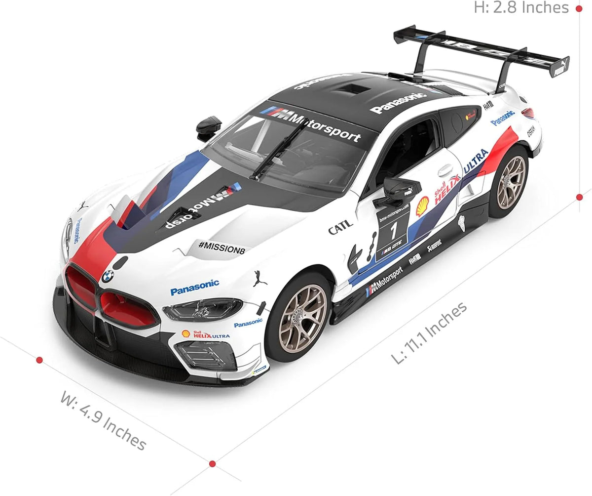 Rastar BMW M8 GTE 1:18 Scale RC Assembly Model Kit | DIY Plastic Racing Car with Remote Control | BMW Motorsport Model Car for Collection & Display