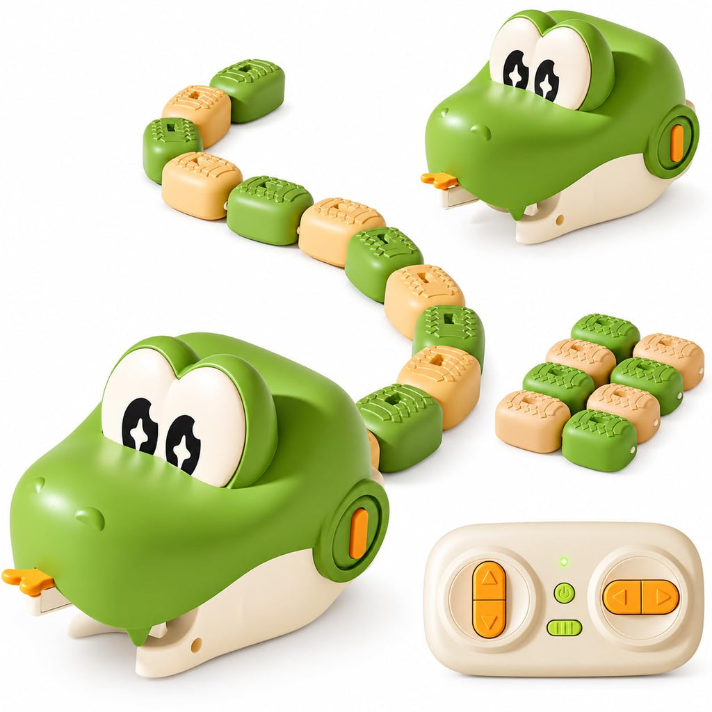 RC Magnetic Snake Toy for Kids – Greedy Snake Remote Control Crawling Toy with 8 Magnetic Segments, Flexible Movement, Light & Sound, Rechargeable Interactive Electronic Animal Toy [multicolor]