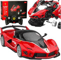 Rastar Ferrari FXK Evo 1:18 Scale RC Assembly Model Kit | DIY Plastic Sports Car with 2.4GHz Remote Control | Opening Doors & Rear Cooling Feature | Model Car for Collection & Display