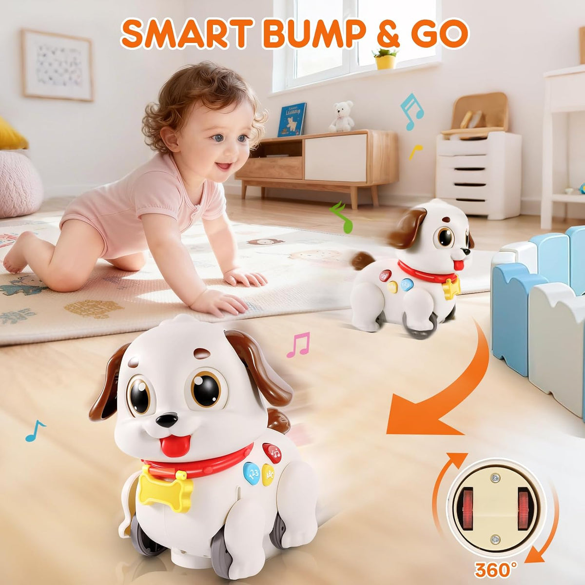 Hola Pull Along Learning Puppy 6–36 Months – Baby Toy with Lights, Music, Numbers & Shapes