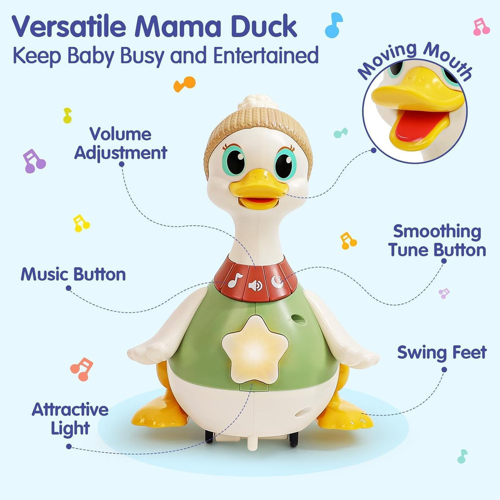 Hola Waddling Duck Family Mother & 2 Baby Ducks – Music & Sounds Toy