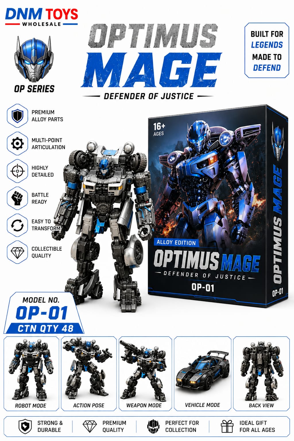 OP-01 Optimus Mage Transforming Robot Car Alloy Edition