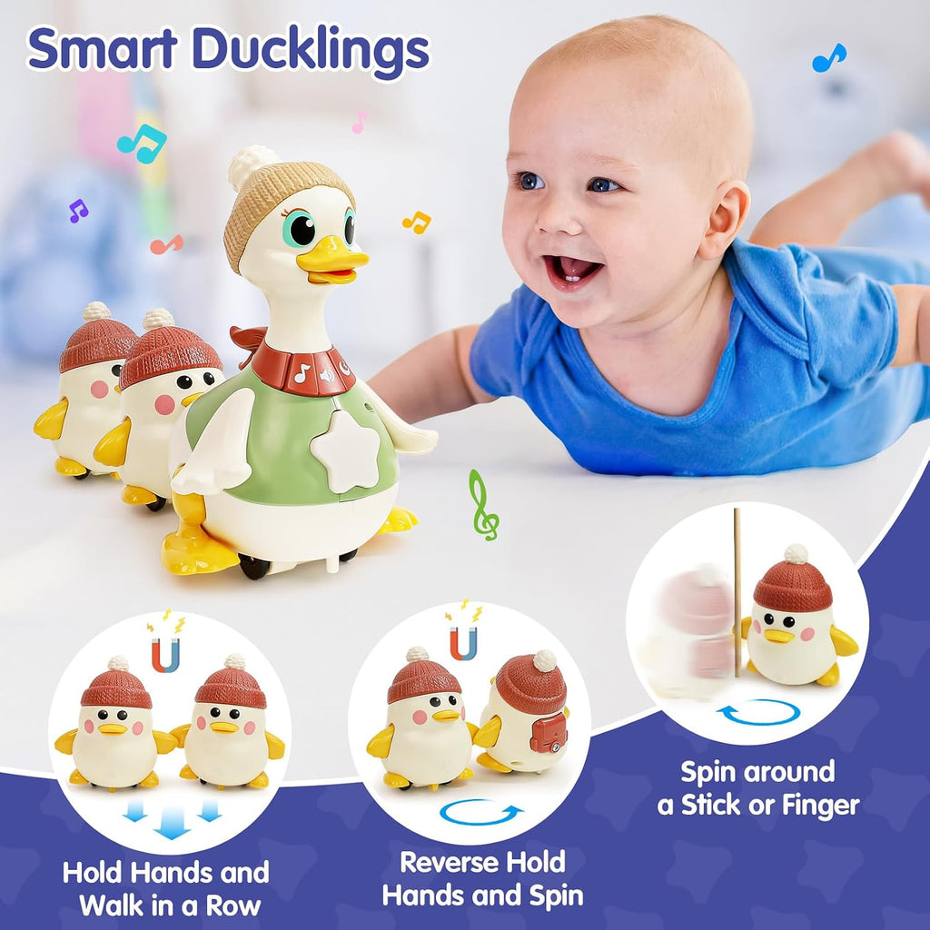 Hola Waddling Duck Family Mother & 2 Baby Ducks – Music & Sounds Toy