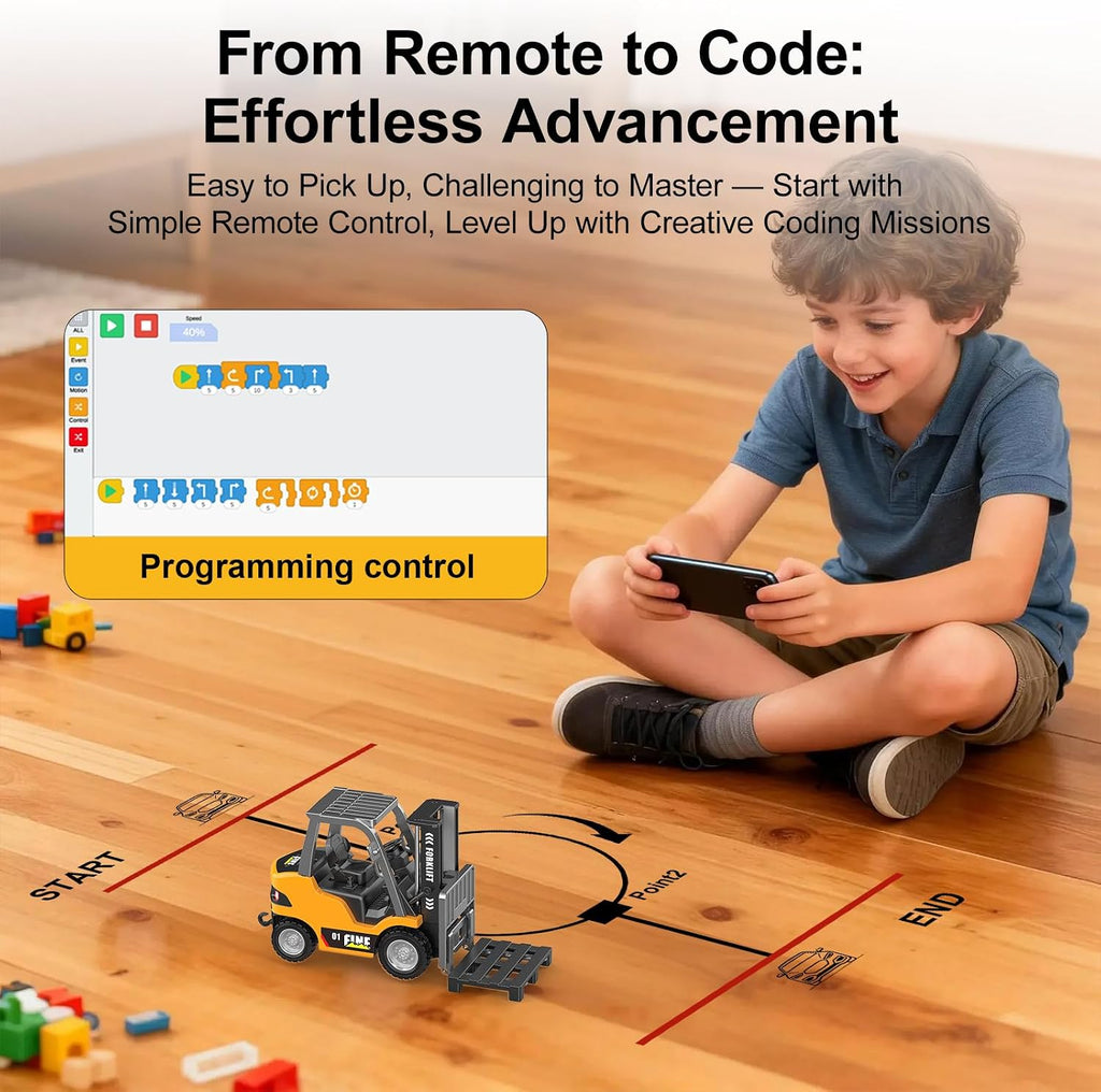 1:64 Die-cast alloy forklift model with remote/APP controls