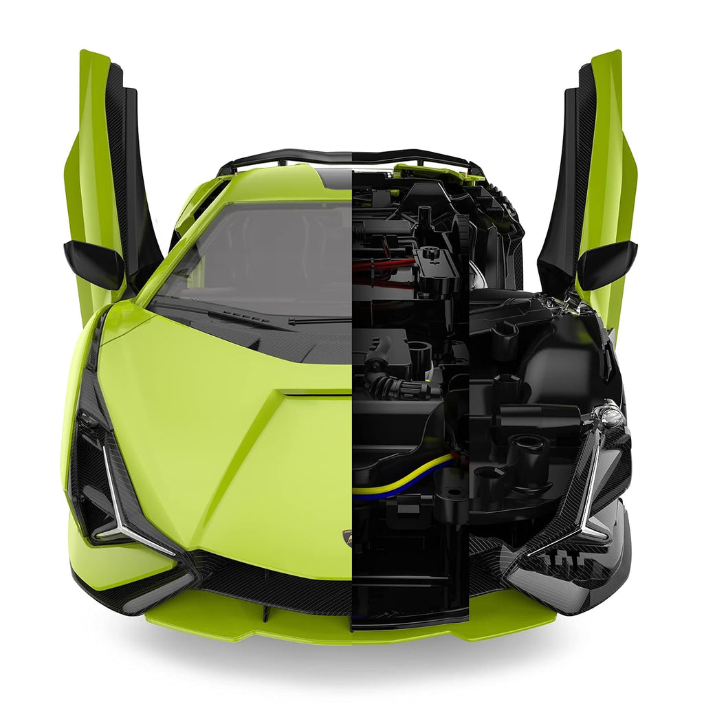 Rastar Lamborghini Sian FKP 37 1:18 Scale RC Assembly Model Kit | DIY Plastic Remote Control Sports Car with 2.4GHz R/C | Model Building Kit for Collection & Display