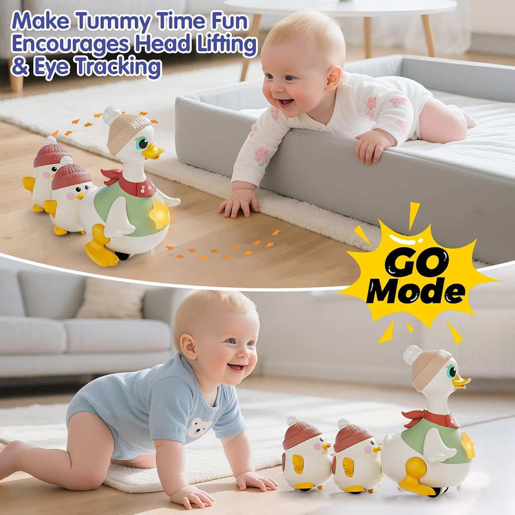 Hola Waddling Duck Family Mother & 2 Baby Ducks – Music & Sounds Toy