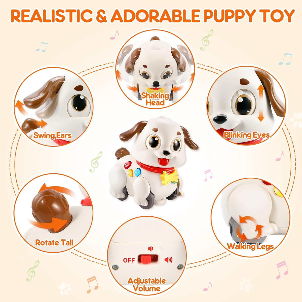Hola Pull Along Learning Puppy 6–36 Months – Baby Toy with Lights, Music, Numbers & Shapes