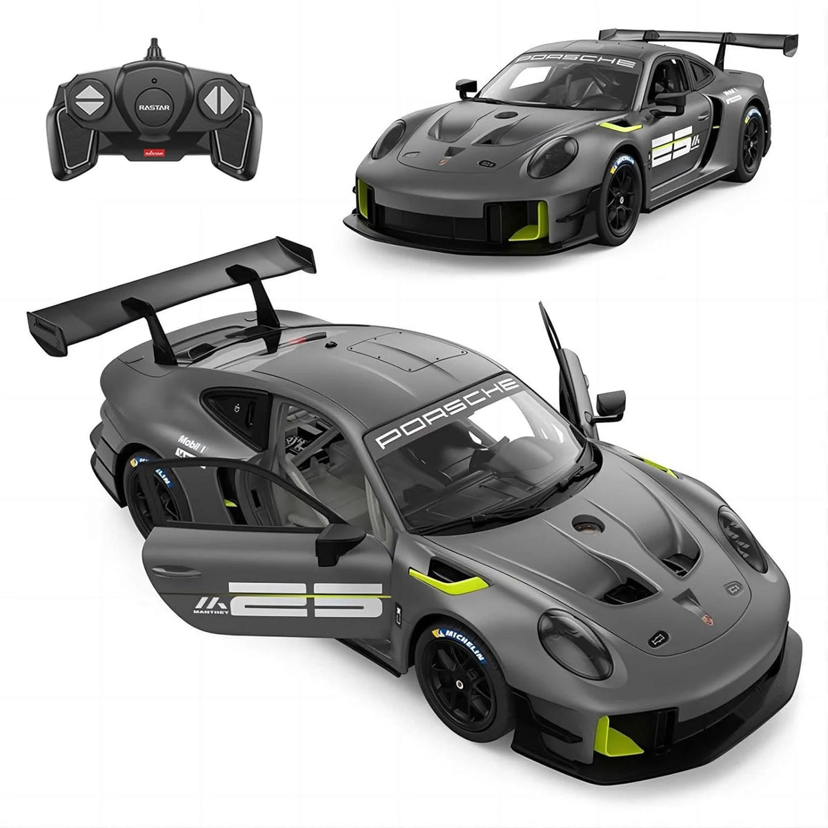 Rastar Porsche 911 GT2 RS Clubsport 25 1:18 Scale RC Assembly Model Kit | DIY Plastic Racing Car with 2.4GHz Remote Control | Porsche Model Car for Collection & Display
