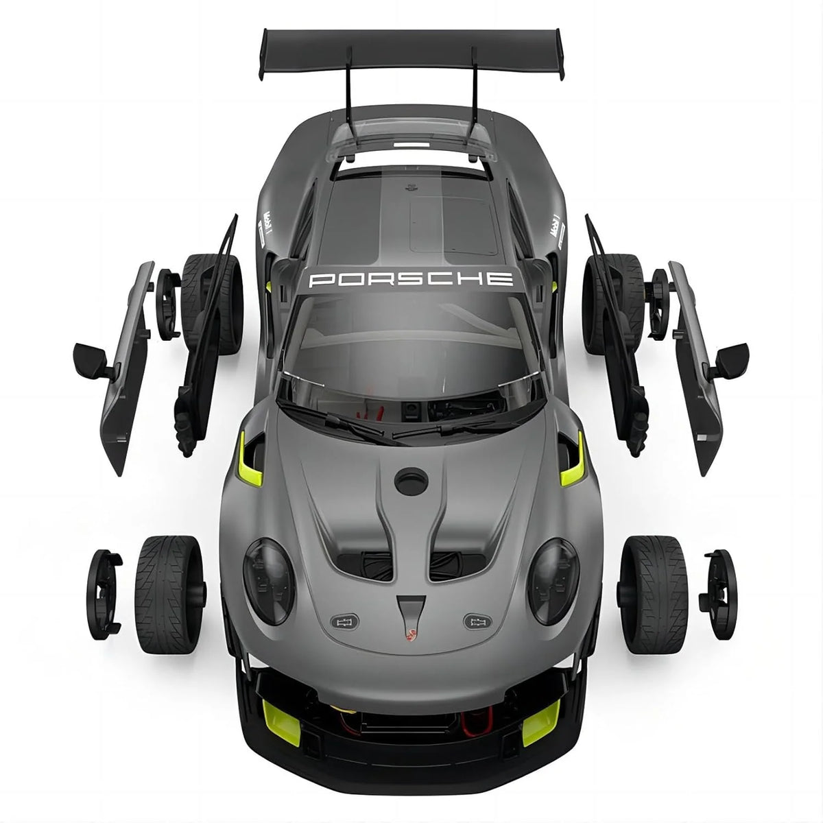 Rastar Porsche 911 GT2 RS Clubsport 25 1:18 Scale RC Assembly Model Kit | DIY Plastic Racing Car with 2.4GHz Remote Control | Porsche Model Car for Collection & Display