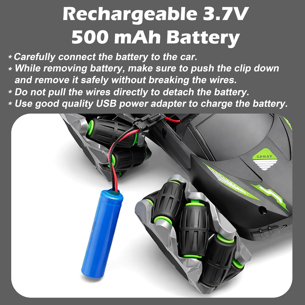 4X4 RC Drift Smoke Stunt Car | 2.4GHz Remote Control | 360° Rotating Double-Sided Off-Road Racing Car | Rechargeable High-Speed RC Car