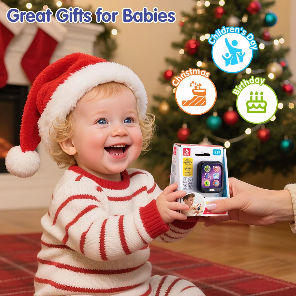 Hola Kids Learning Smartwatch Toy 12–60 Months – Pretend Play Sport Watch with Music, Sounds, Numbers & Shapes