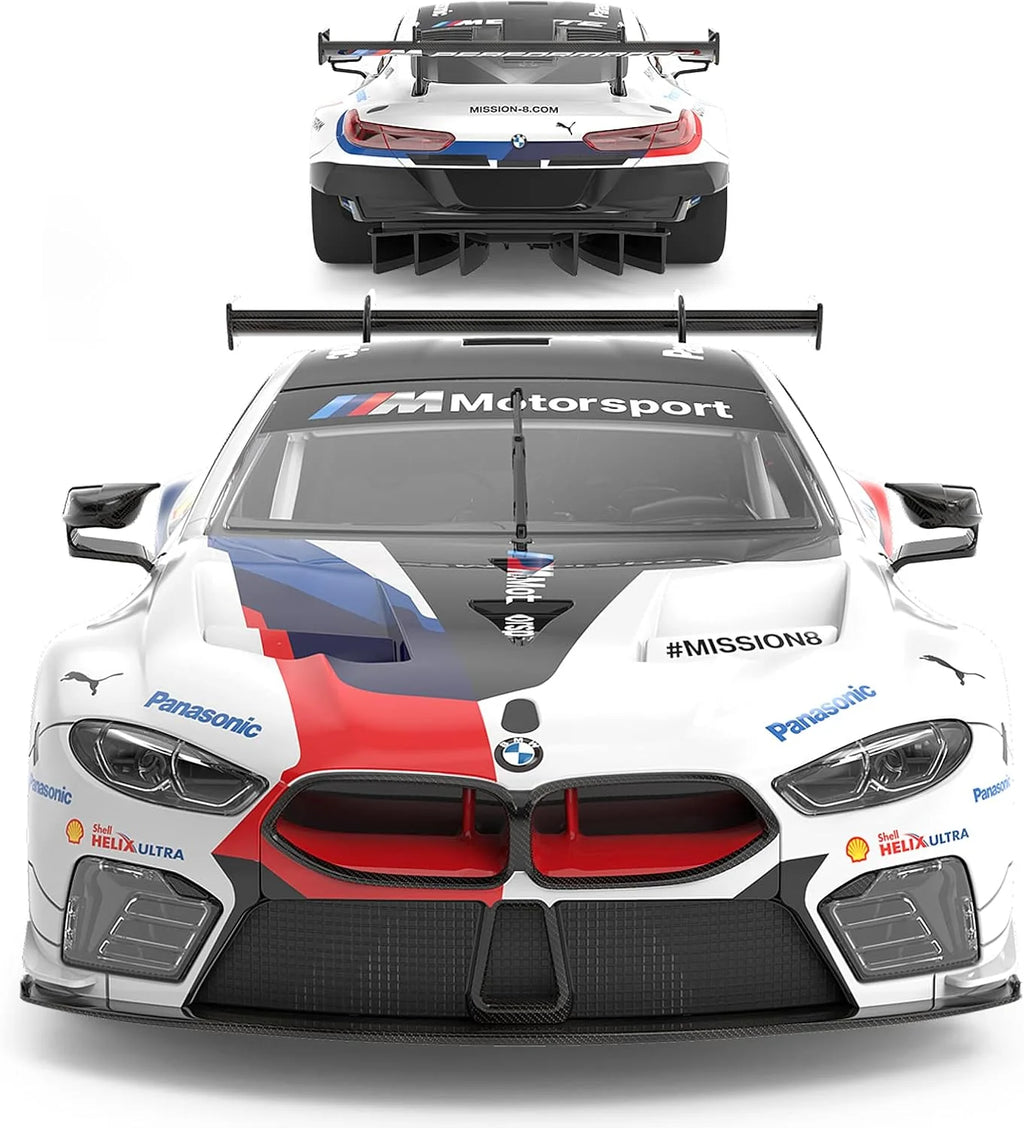 Rastar BMW M8 GTE 1:18 Scale RC Assembly Model Kit | DIY Plastic Racing Car with Remote Control | BMW Motorsport Model Car for Collection & Display