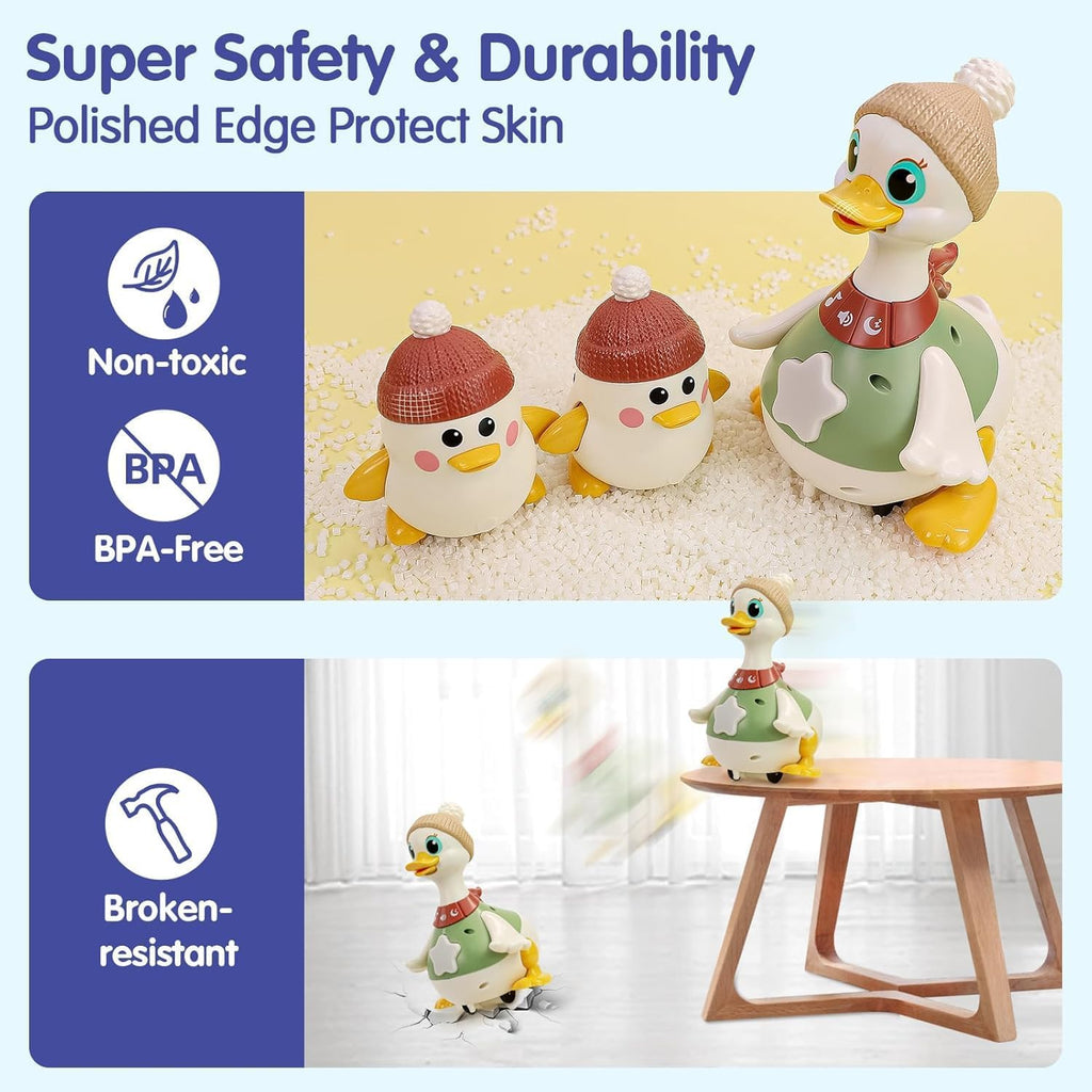 Hola Waddling Duck Family Mother & 2 Baby Ducks – Music & Sounds Toy