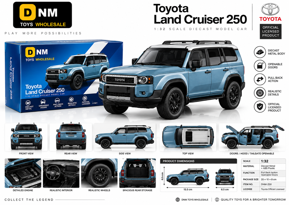 TH-LC250-BLU-01 - Toyota Land Cruiser 250 Model Car Blue | Trends Hobby