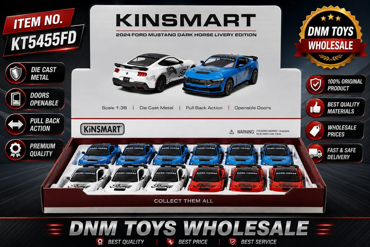 Kinsmart 2024 Ford Mustang Dark Horse Livery Edition Die-Cast Model Car Display Set (12 PCS Assorted Colors) Ð 1:38 Scale Pull Back Collection