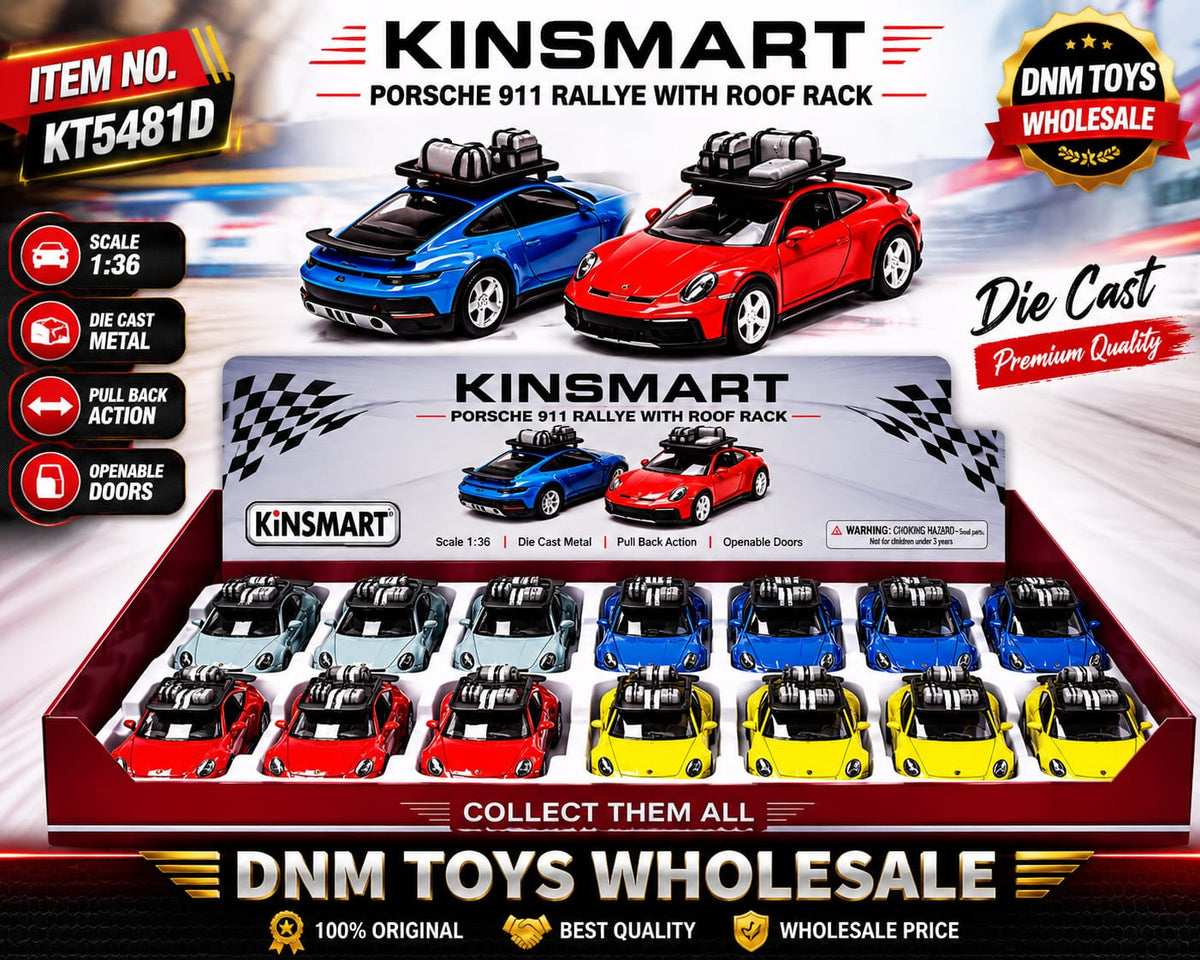 Kinsmart Porsche 911 Rallye with Roof Rack Die-Cast Sports Car Set (14 PCS Assorted Colors) Ð 1:36 Scale Pull Back Collection