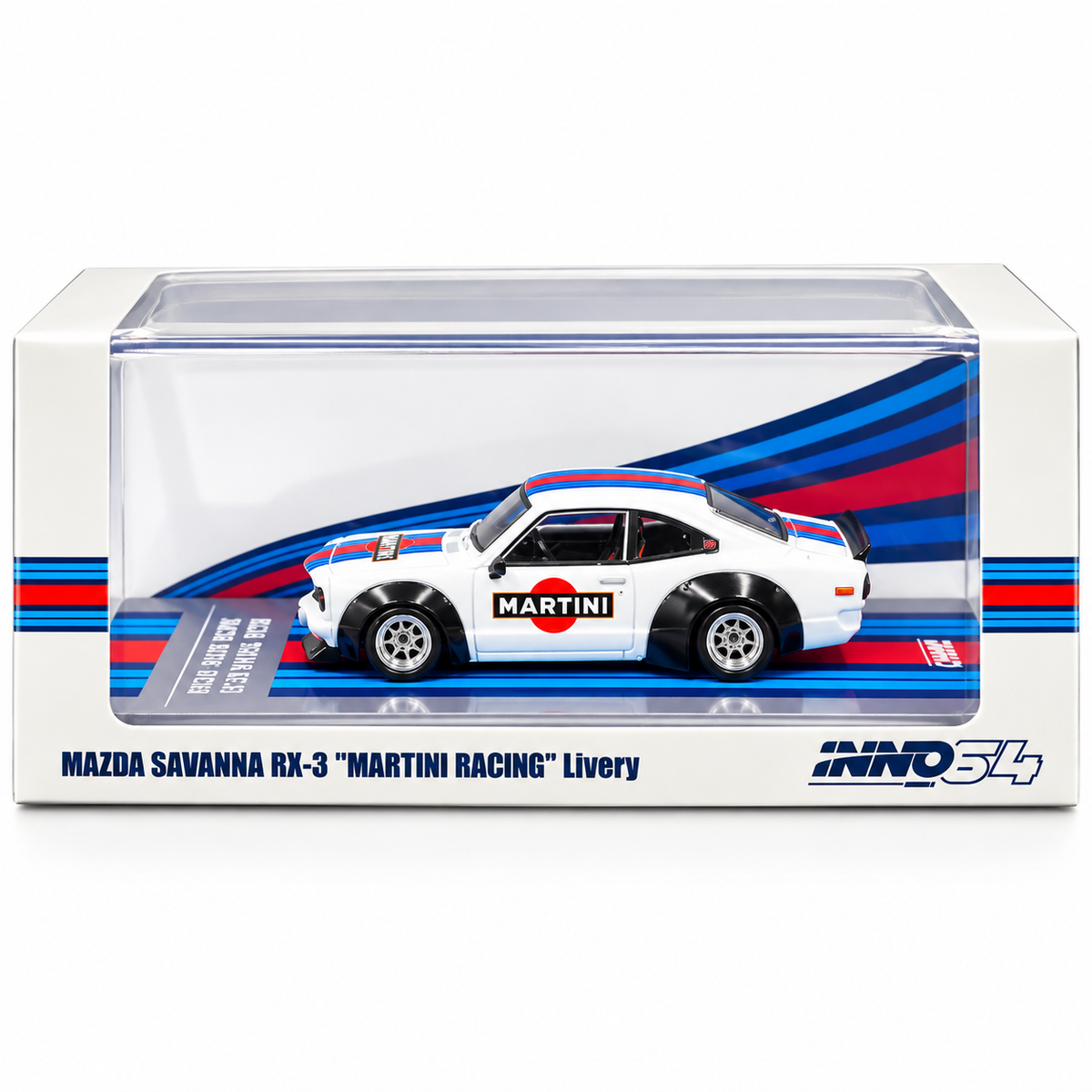 IN64-RX3-MTN = INNO64 Mazda RX-3 Martini Racing 1:64 Diecast Model