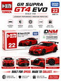Tomica 22 GR Supra GT4 EVO Diecast Premium Toy Racing Car Model in 1:60 Scale