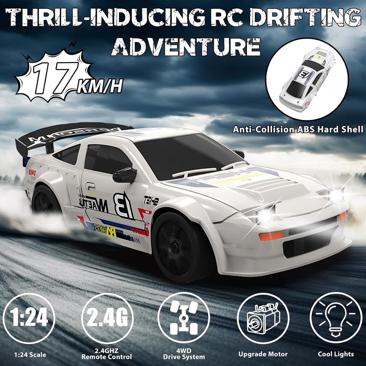 Break The Dawn 1:24 Scale 4WD High-Speed RC Drift Car — Multi-Player Racing Series with LED Lights