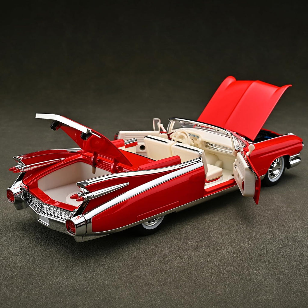 Cadillac Eldorado 1959 Convertible 1:24 Scale Classic Car Model – Red Vintage Diecast Collectible