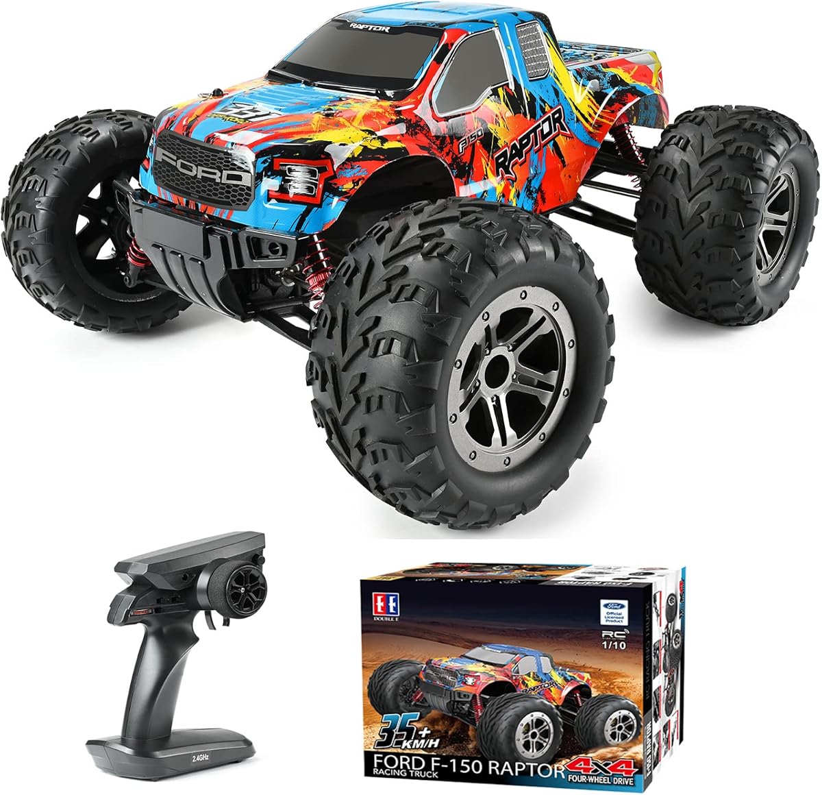 Official Ford F-150 Raptor 1:10 RC Truck - 4x4 High-Speed Off-Road Monster Car